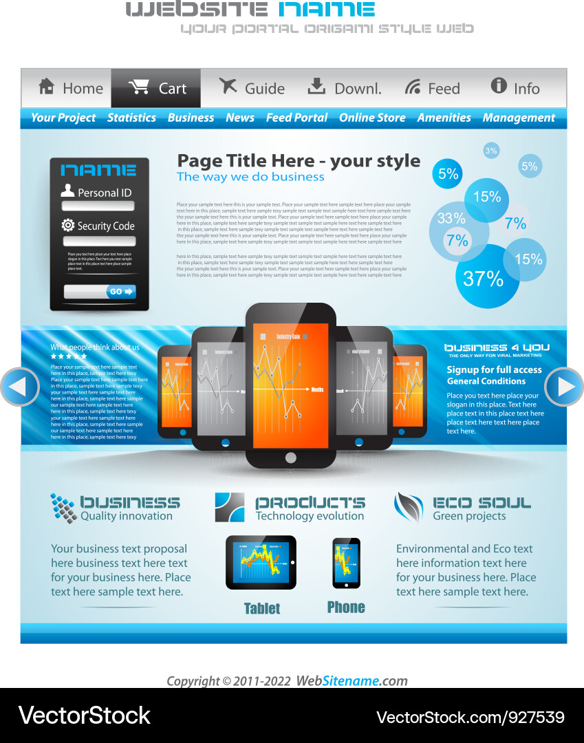 Website template Royalty Free Vector Image - VectorStock