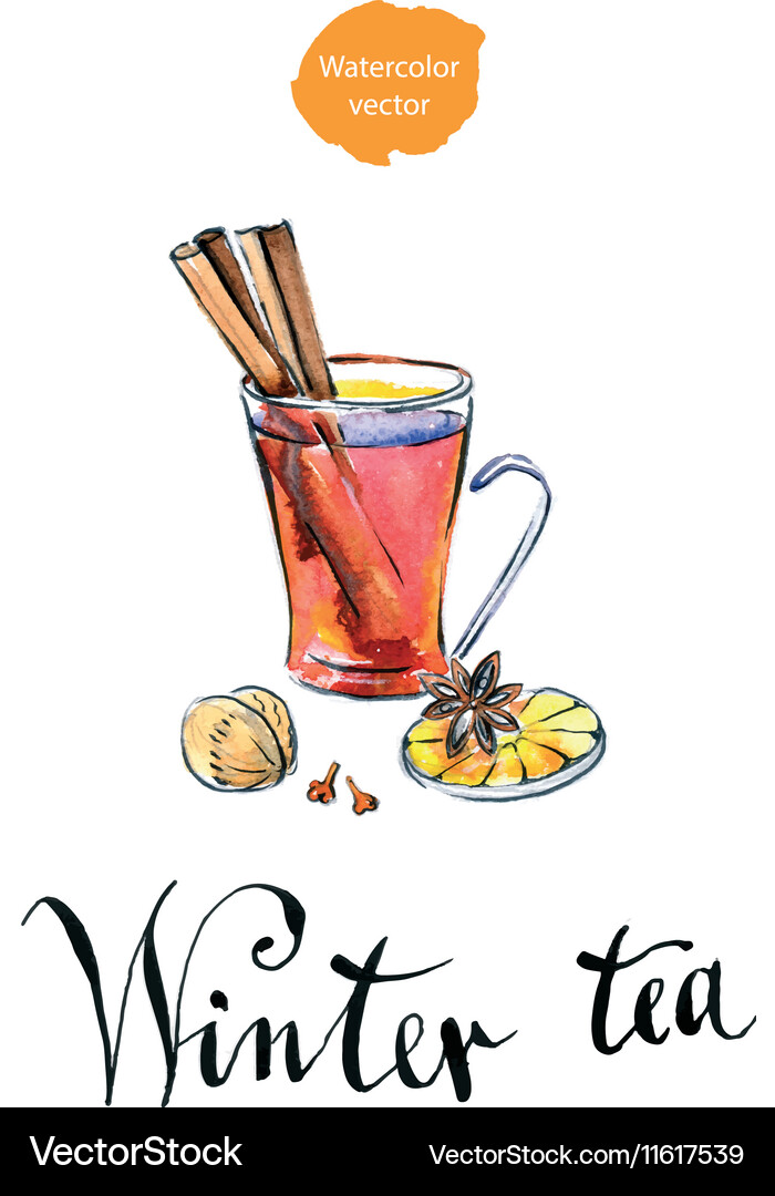 Winter tea Royalty Free Vector Image - VectorStock