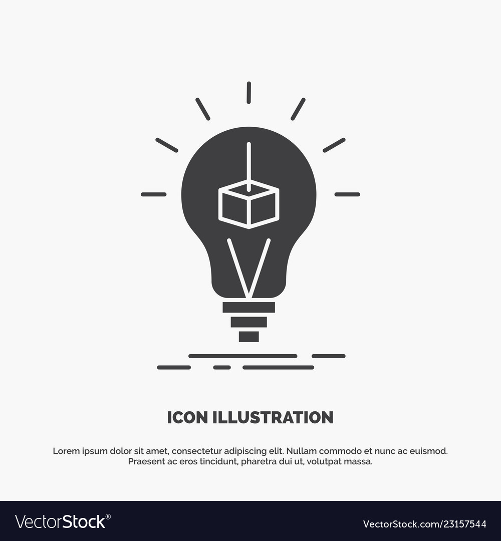 3D Cube Idea Printing Box Icon