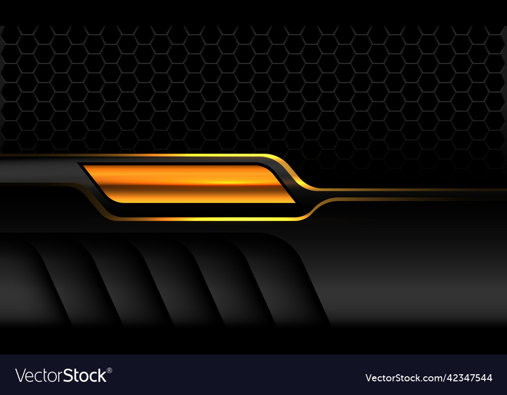 Abstraktes gold Linie geometrisches schwarzes Hexagonnetz