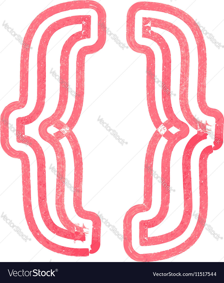 Abstract parenthesis symbol made with red marker