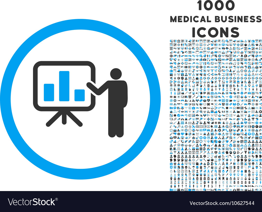 Bar chart presentation rounded icon with 1000