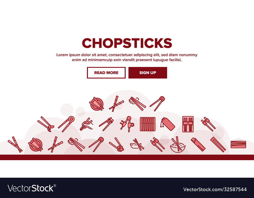 Chopstick utensil landing header