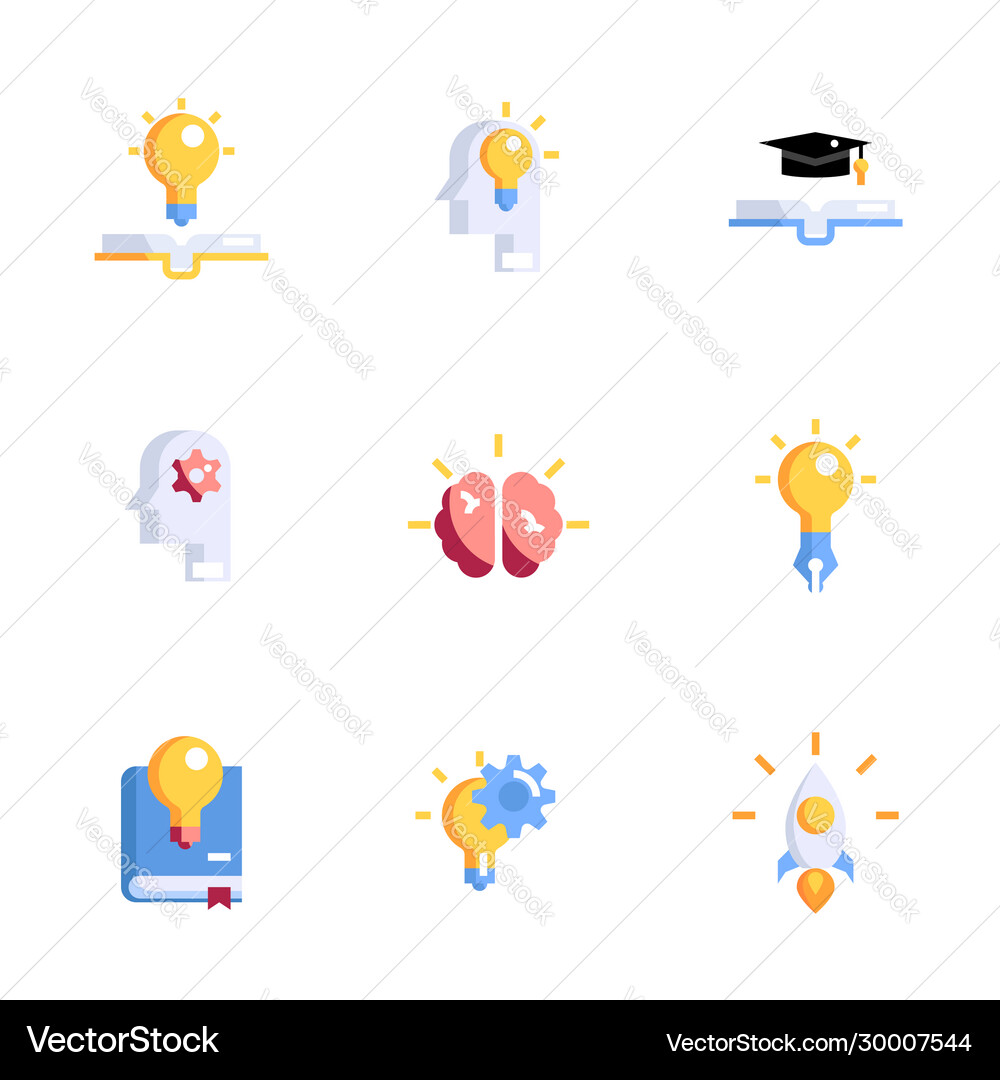 Creative thinking icons set Royalty Free Vector Image