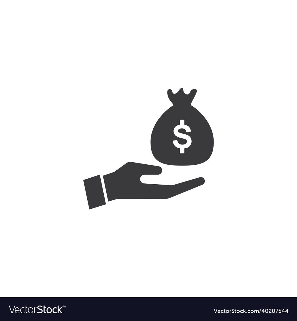 Currency hand and money icon