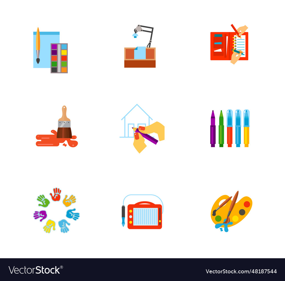 Drawing icon set Royalty Free Vector Image - VectorStock