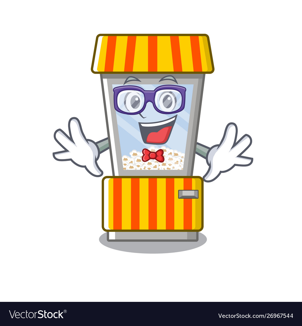 Geek popcorn vending machine in a character Vector Image Geek popcorn vending machine in a character