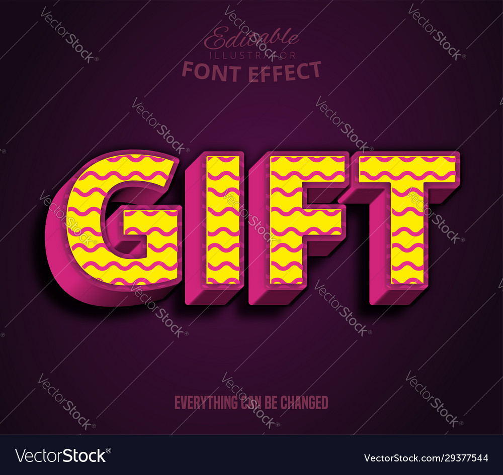 Geschenktext editierbarer Effekt vector image Geschenktext editierbarer Effekt