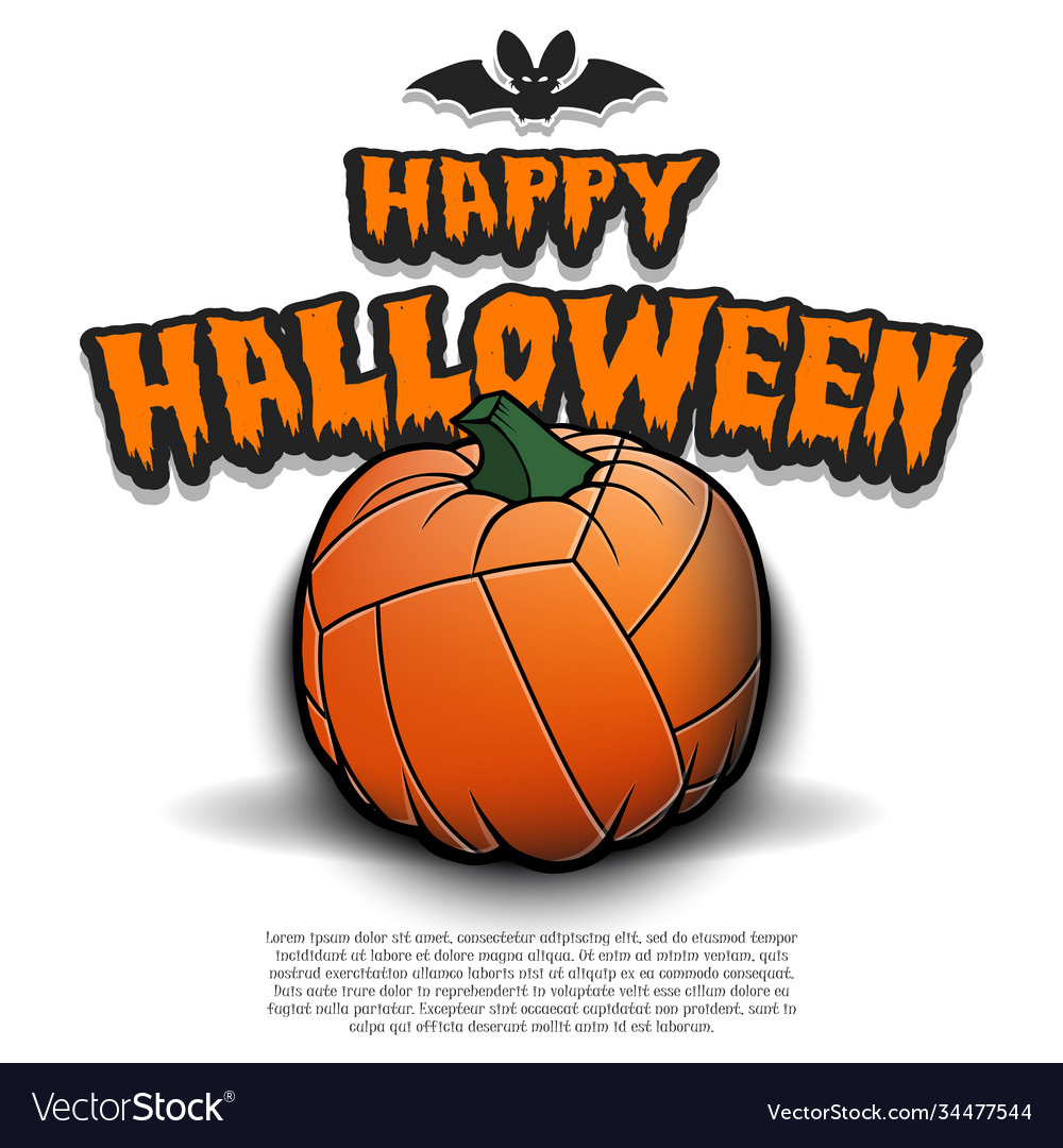 Happy halloween volleyball ball pumpkin