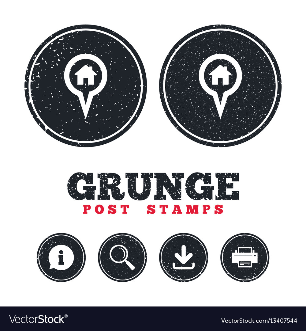 Map pointer house sign icon marker symbol