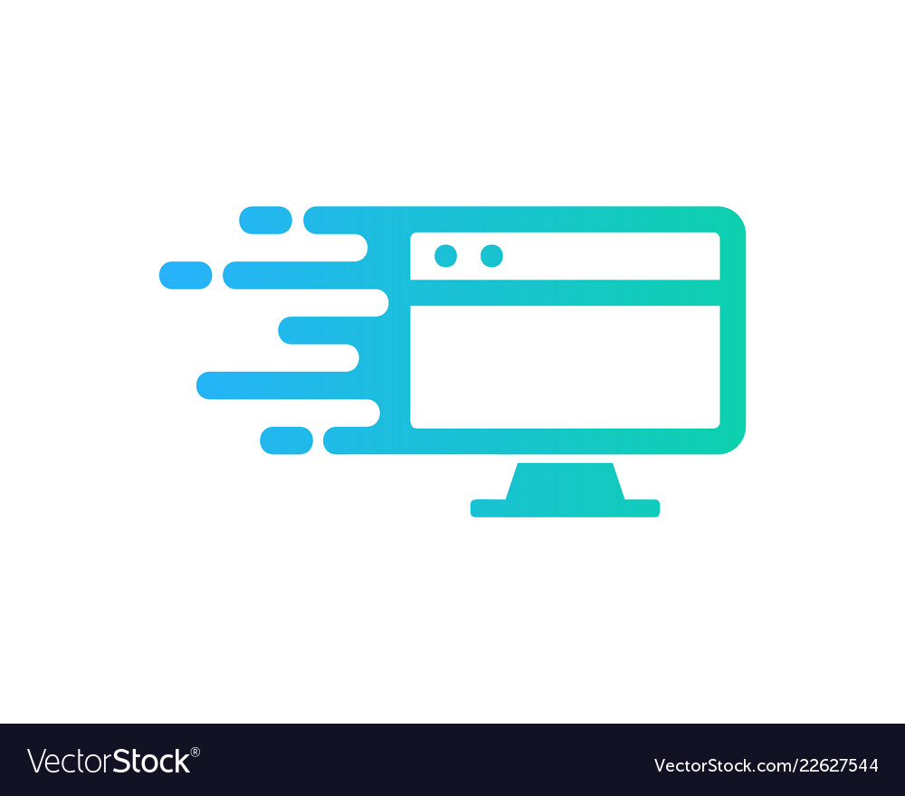Modern Computer Icon - Speed & Technology