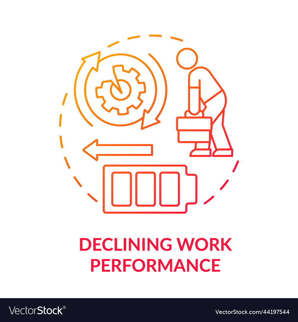 Negative work performance red gradient concept vector image Negative work performance red gradient concept