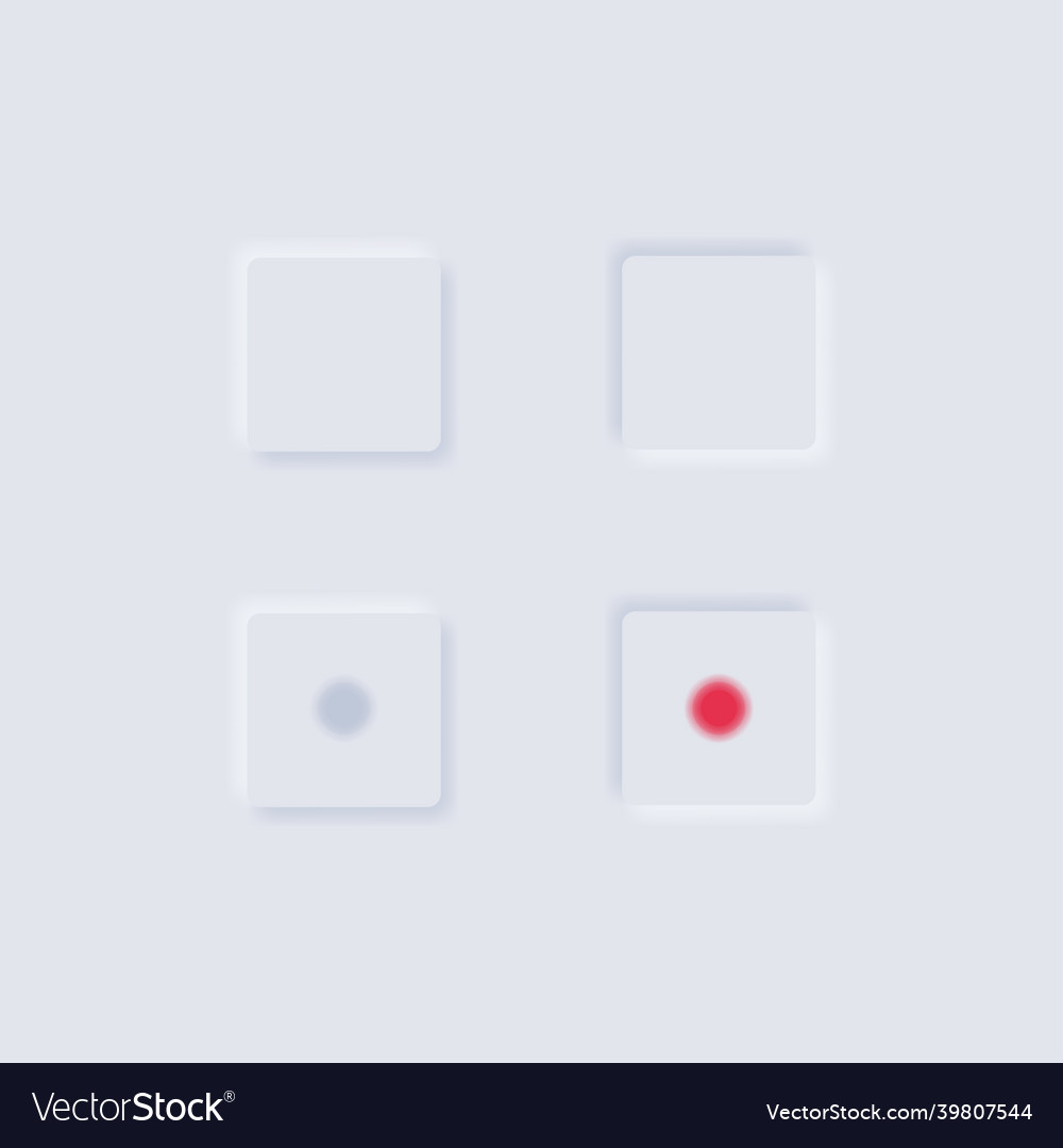 Neumorphism ui button design app elements minimal vector image Neumorphism ui button design app elements minimal