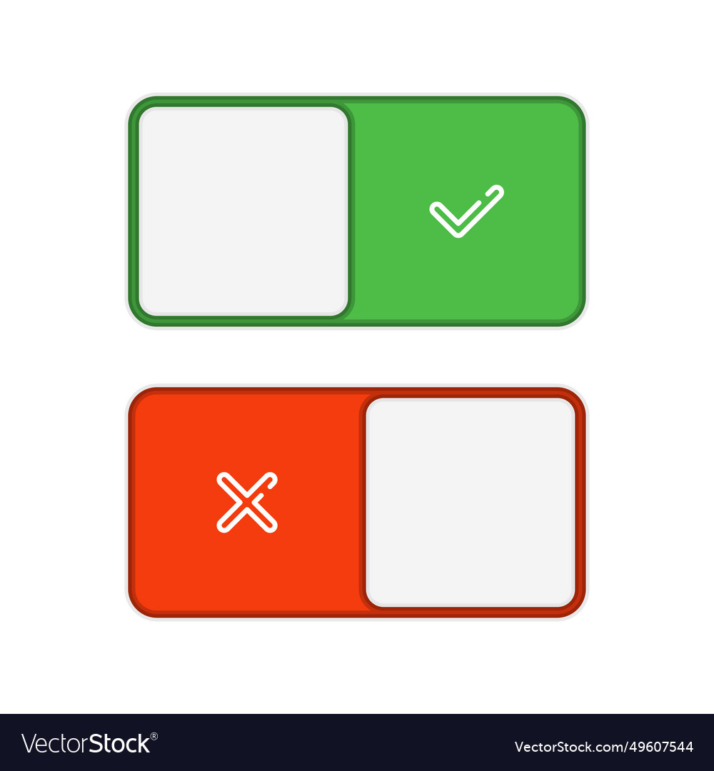 On and off slider buttons vector image On and off slider buttons