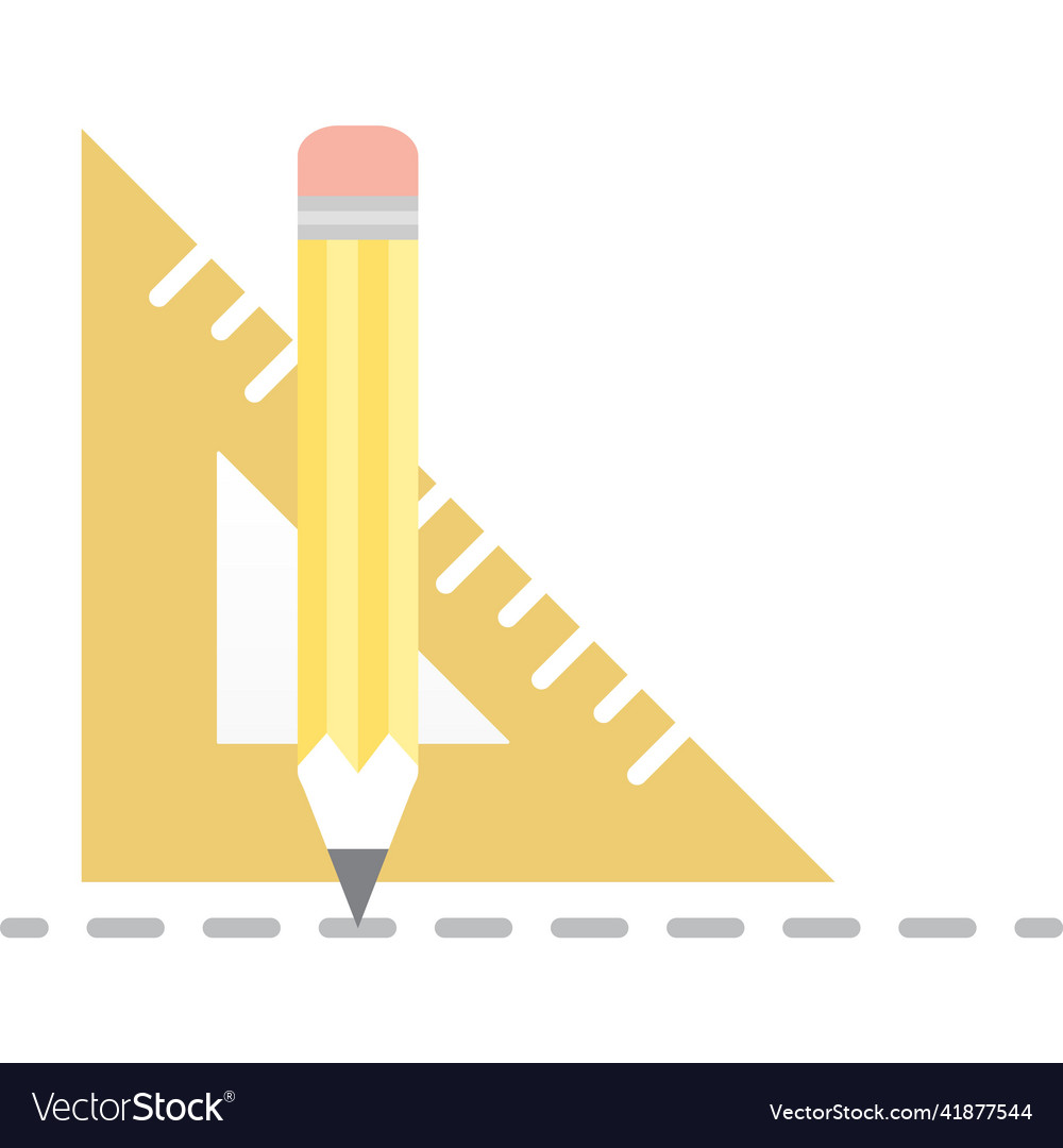 Pencil triangle icon flat measure tool