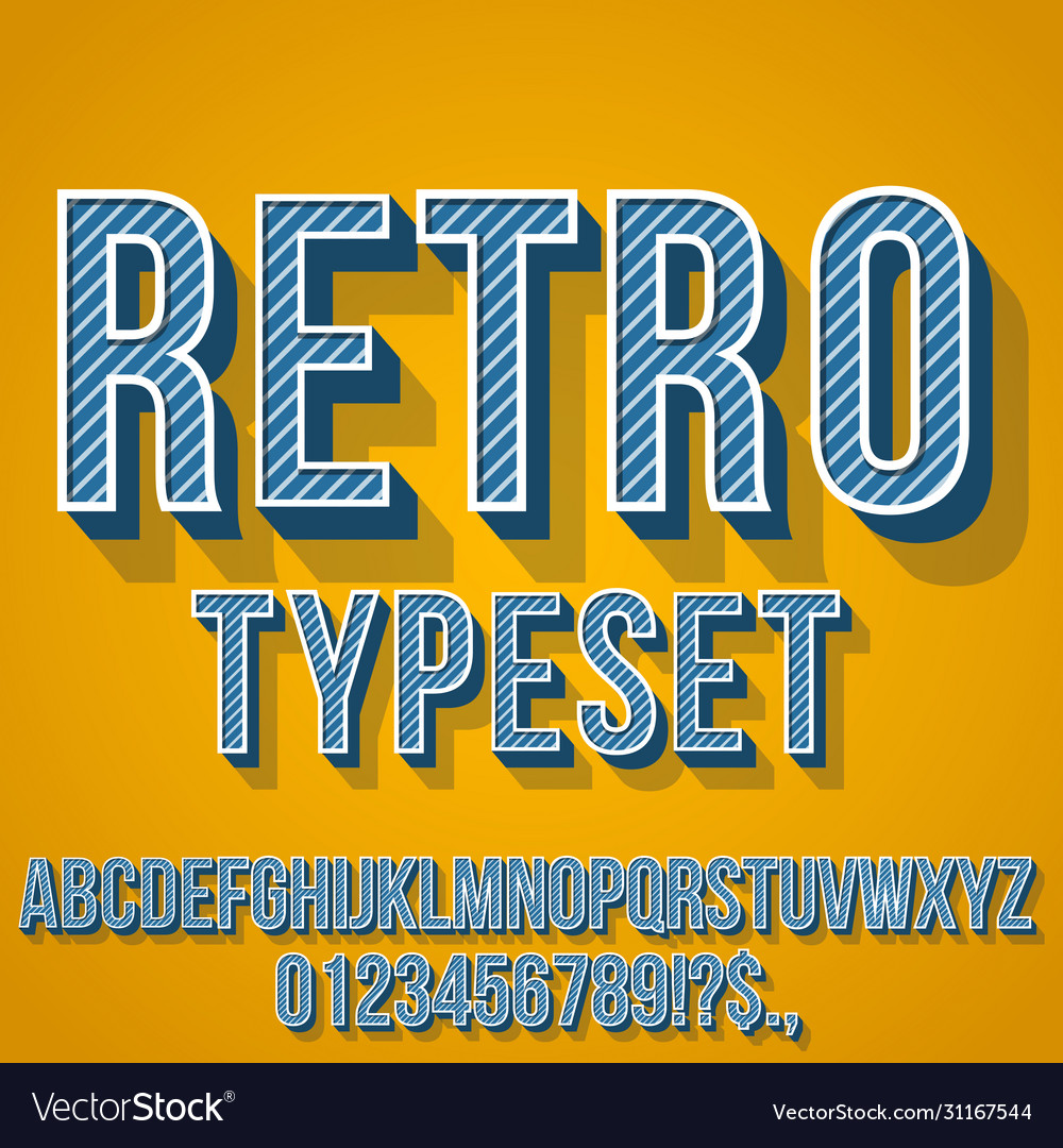 Retro vintage font Royalty Free Vector Image - VectorStock