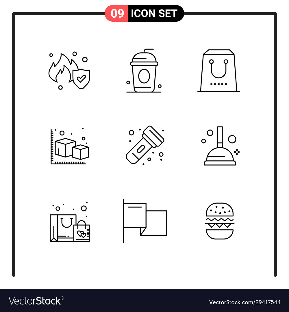 Set 9 line style icons for web and mobile