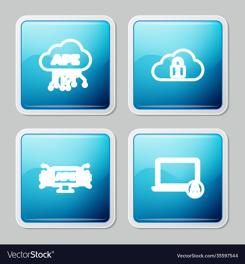 Zeilen Cloud api Schnittstelle Rechenschloss vector image Zeilen Cloud api Schnittstelle Rechenschloss