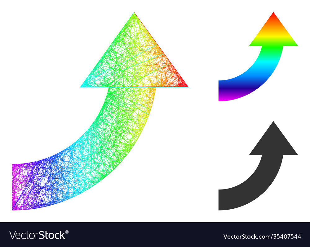 Spectral linear gradient rotate up icon vector image Spectral linear gradient rotate up icon
