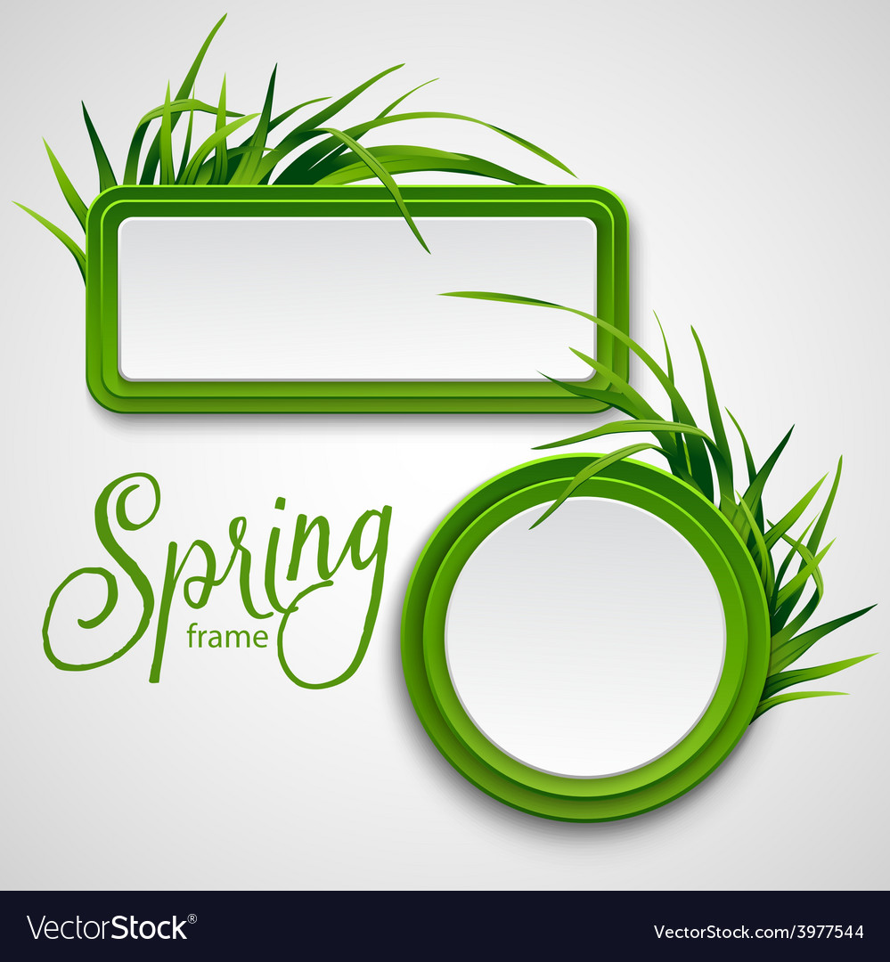 Spring frame with grass Royalty Free Vector Image