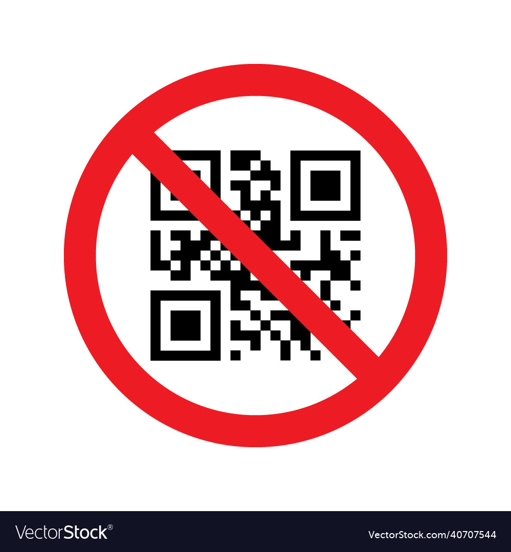 Stop qr code sign isolated on a white backgrounds Vector Image