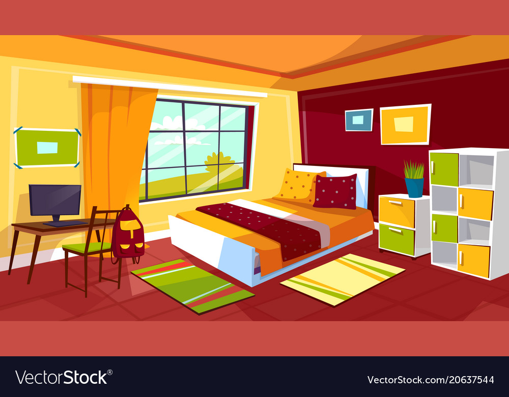 Teenager Bedroom Cartoon Of