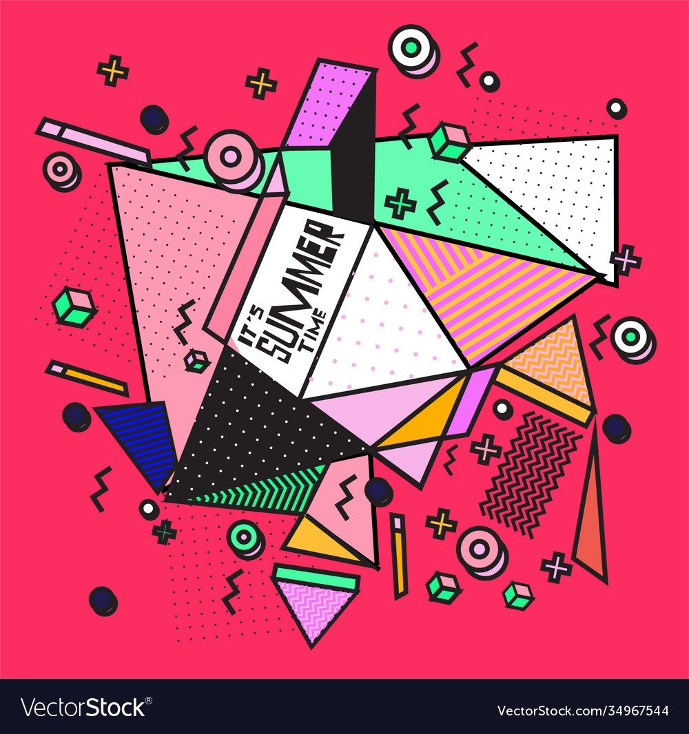 Triangle geometric forms for summer design event vector image Triangle geometric forms for summer design event