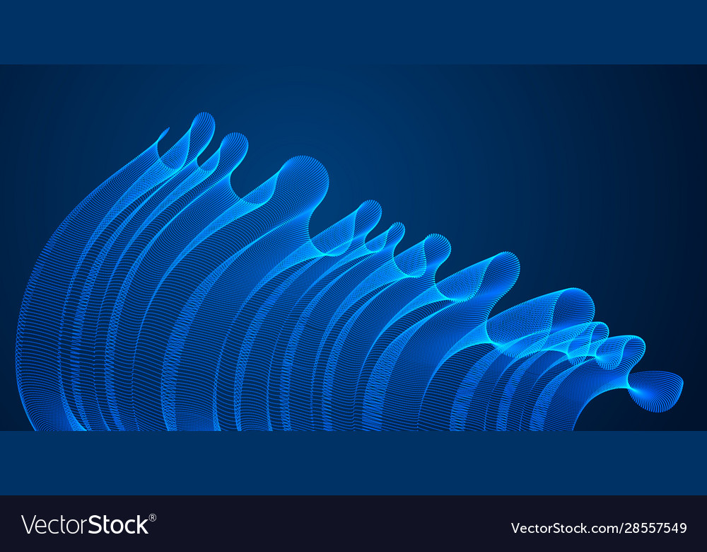 3d magic particles mesh array over dark vector image 3d magic particles mesh array over dark