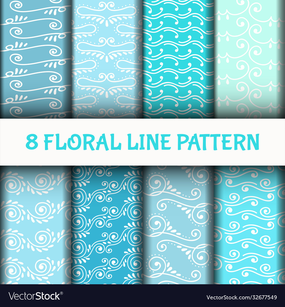 8 set abstract line art pattern vector image 8 set abstract line art pattern