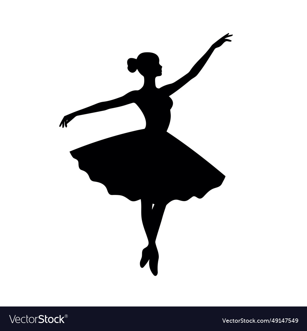 Ballerina black icon on white background Vector Image