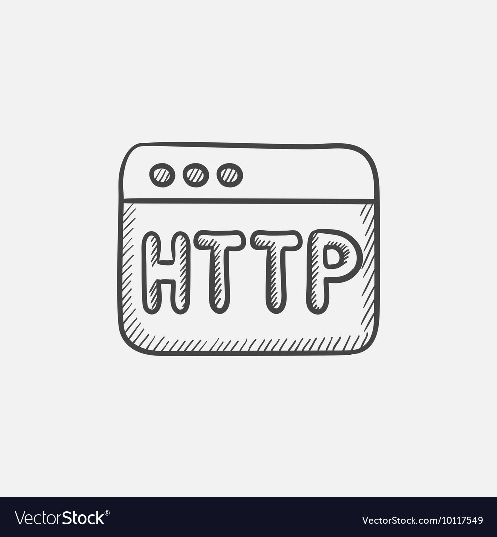 Browser window with http text sketch icon