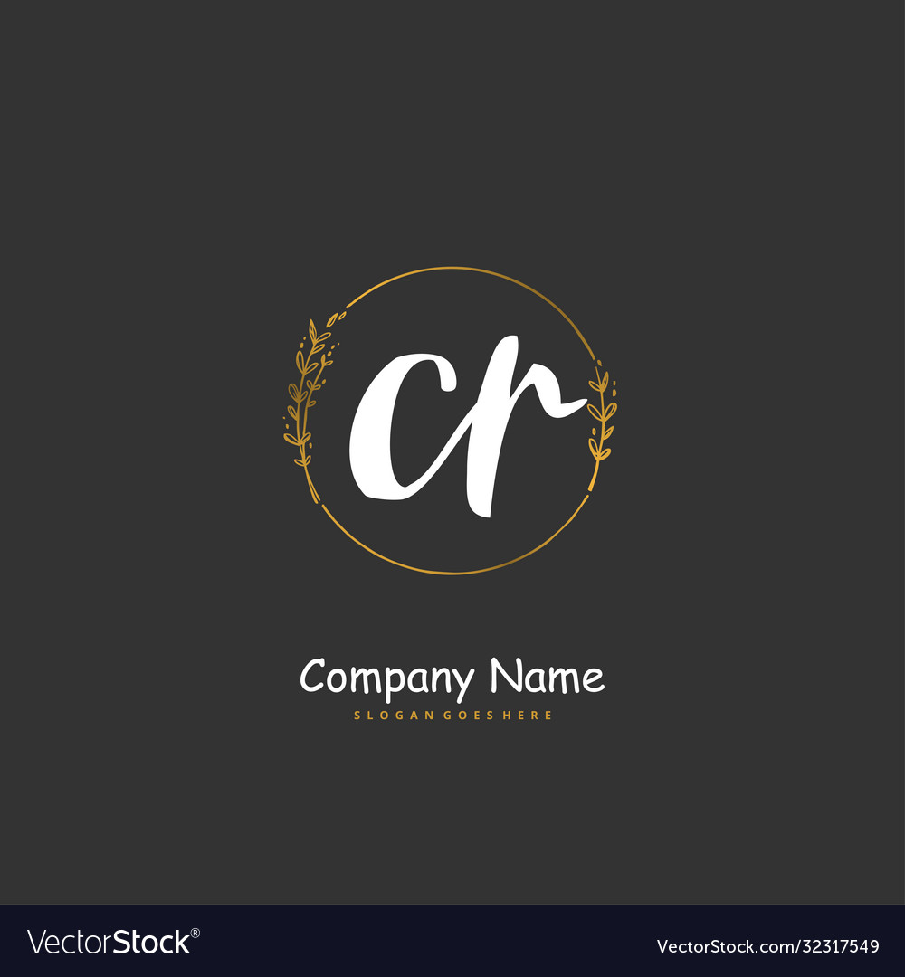 C r cr initial handwriting and signature logo