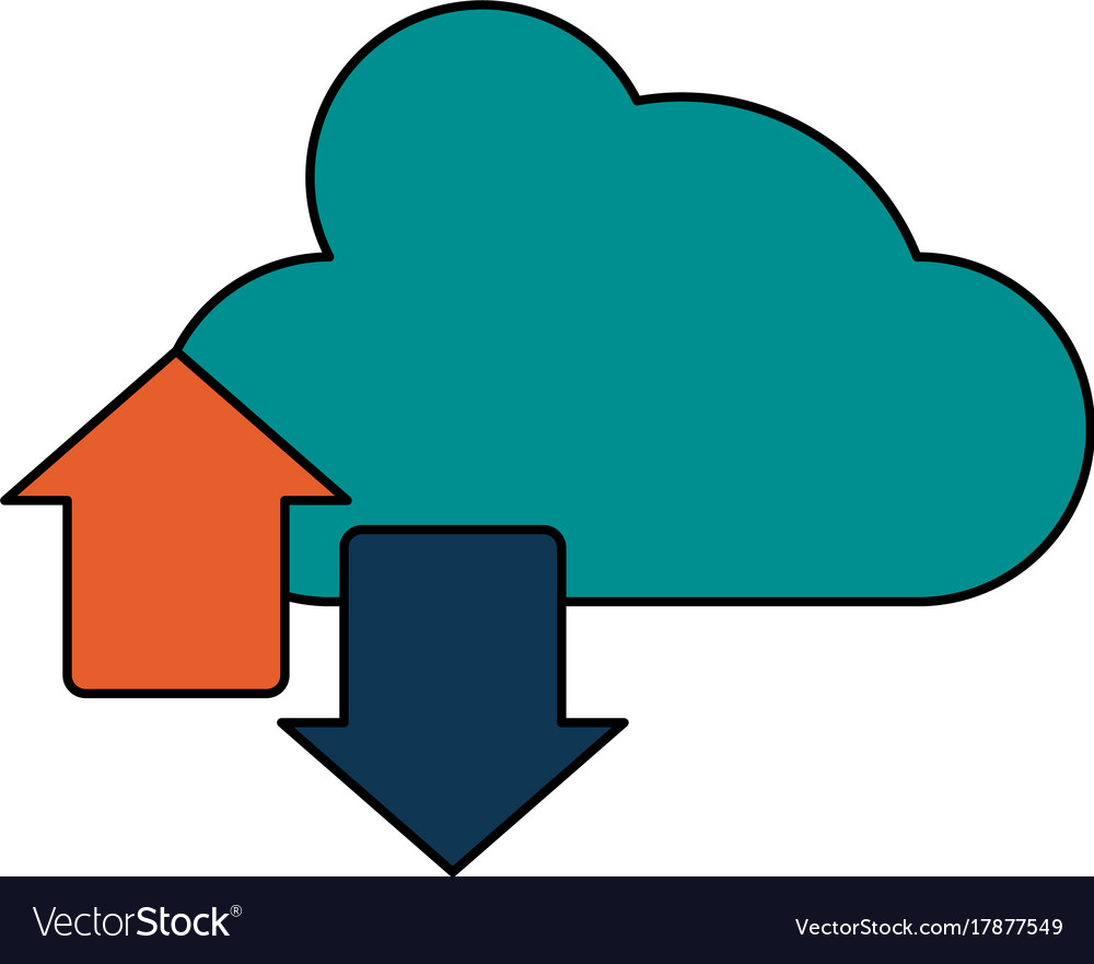 Cloud with upload and download arrows icon image