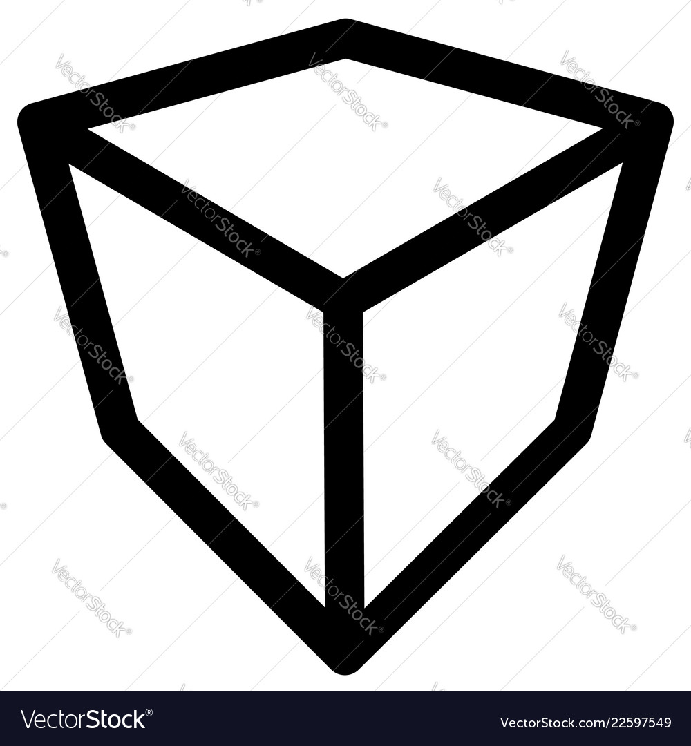 Crate box or cube icon symbol geometry shipping vector image Crate box or cube icon symbol geometry shipping