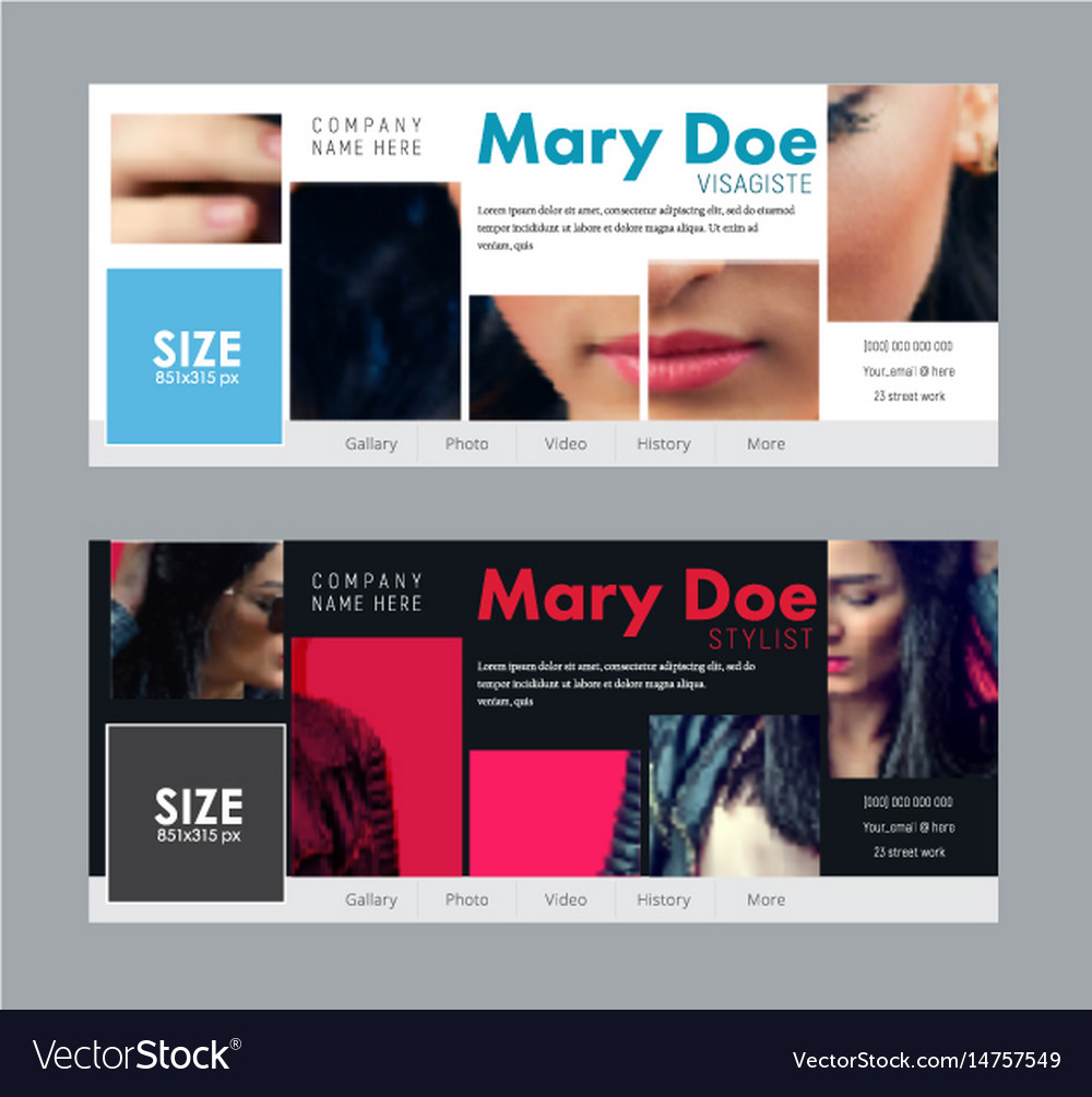 Design A Standard Size Banner For Social Networks Vector Image