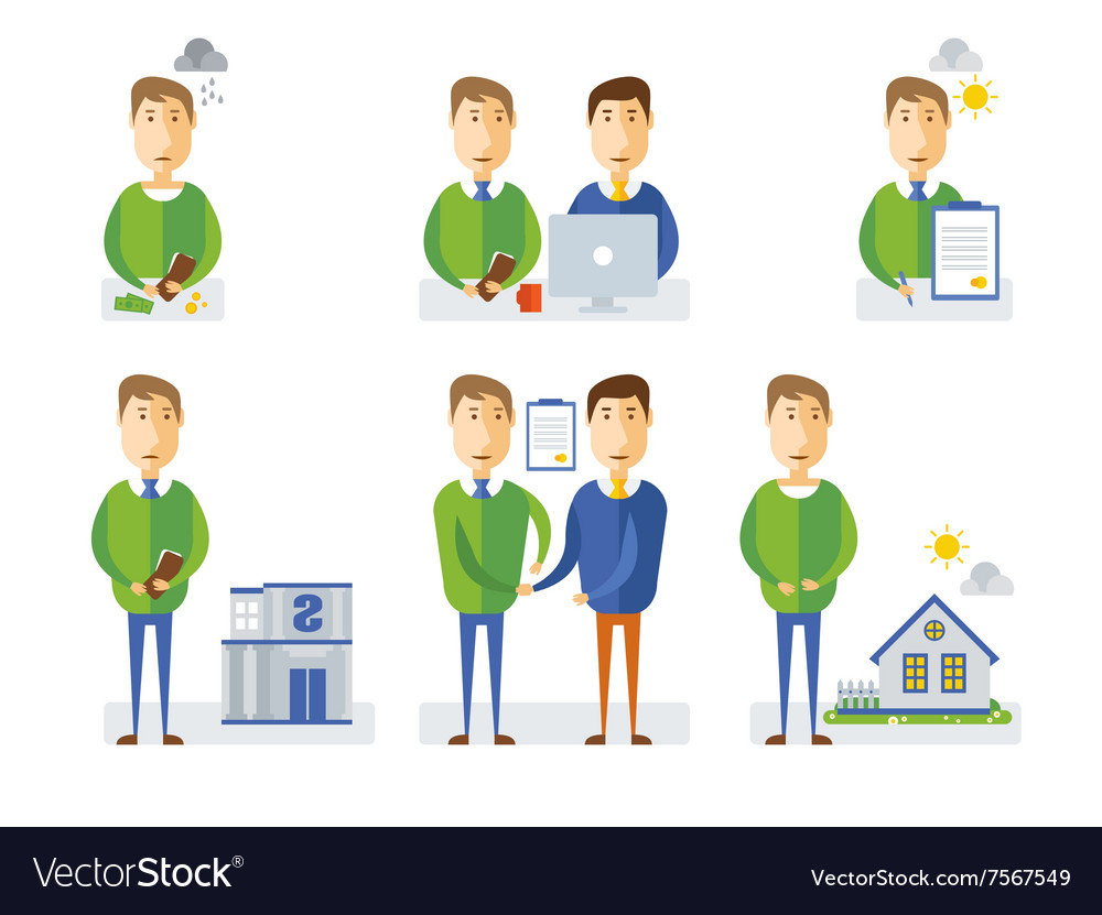 Elements of info-graphic showing process getting