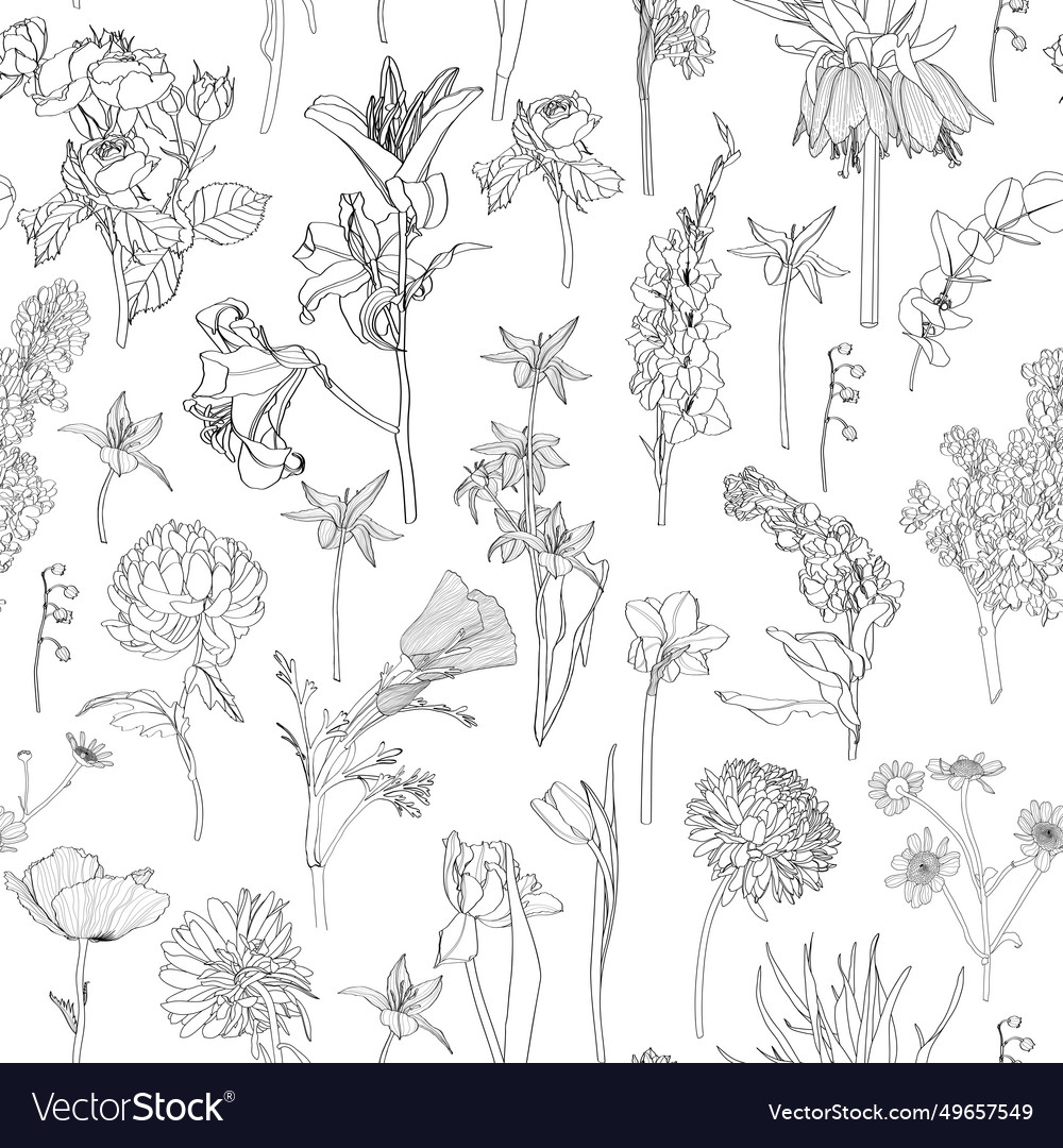 Flowers seamless pattern