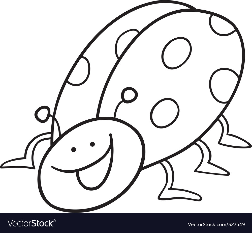 Funny ladybug for coloring book Royalty Free Vector Image