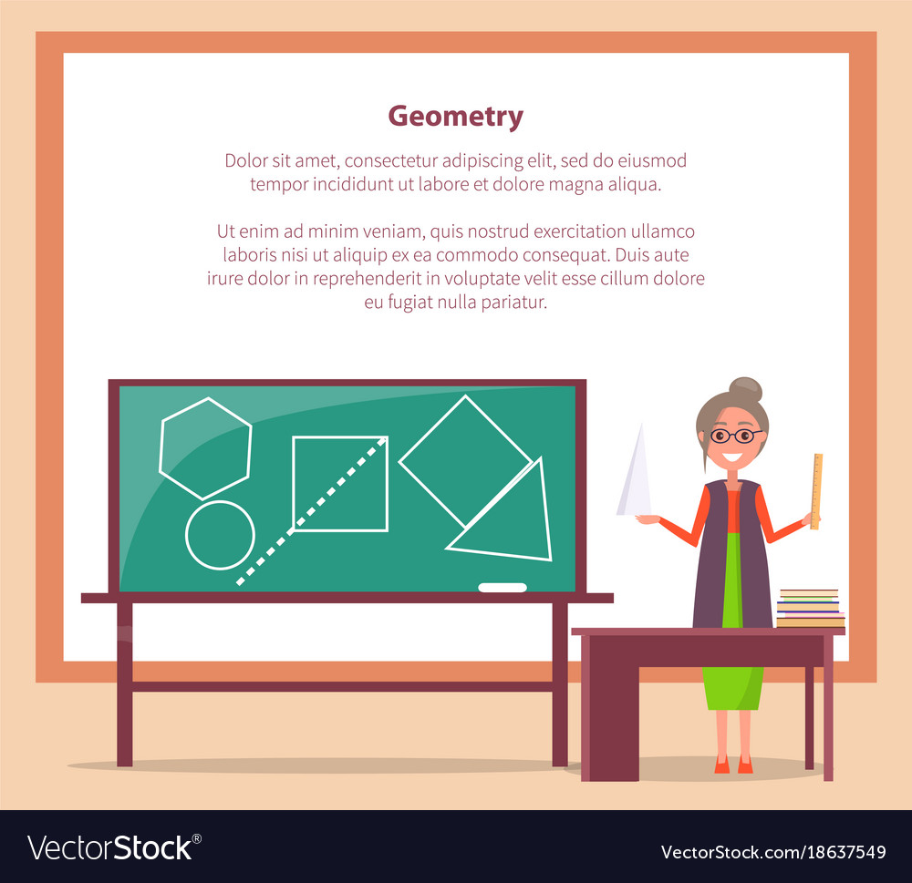 Geometry lesson web banner with place for text