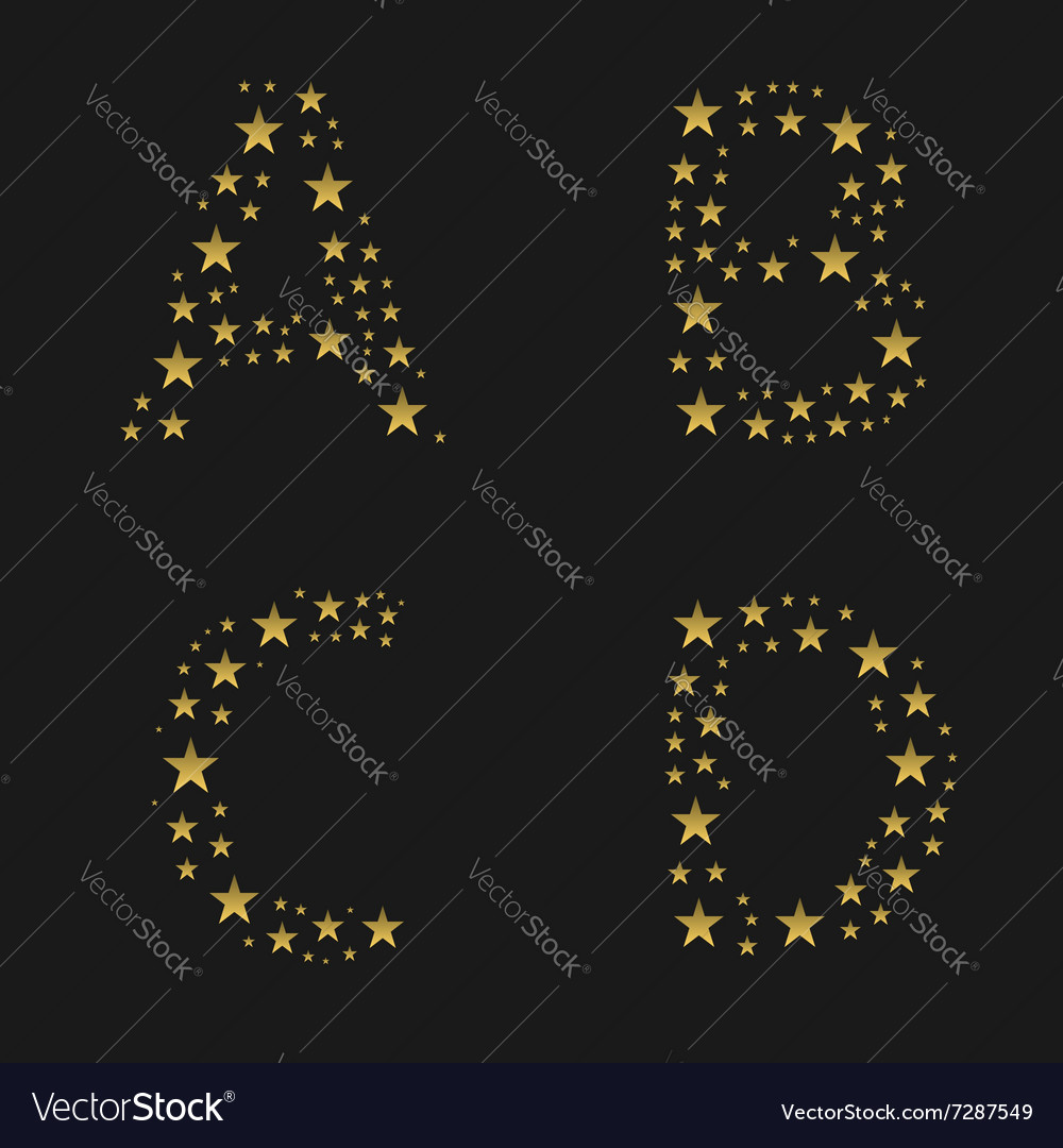 Golden stars alphabet