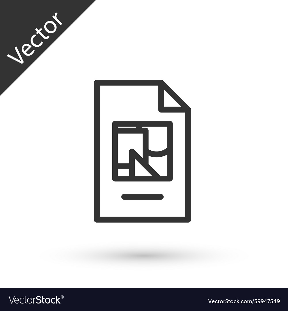 Grey line file document with icon Vector Image Grey line file document with icon