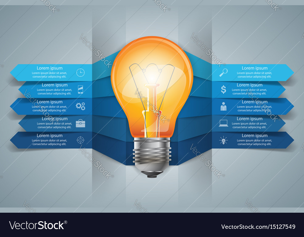 Infographic design bulb light icon Royalty Free Vector Image