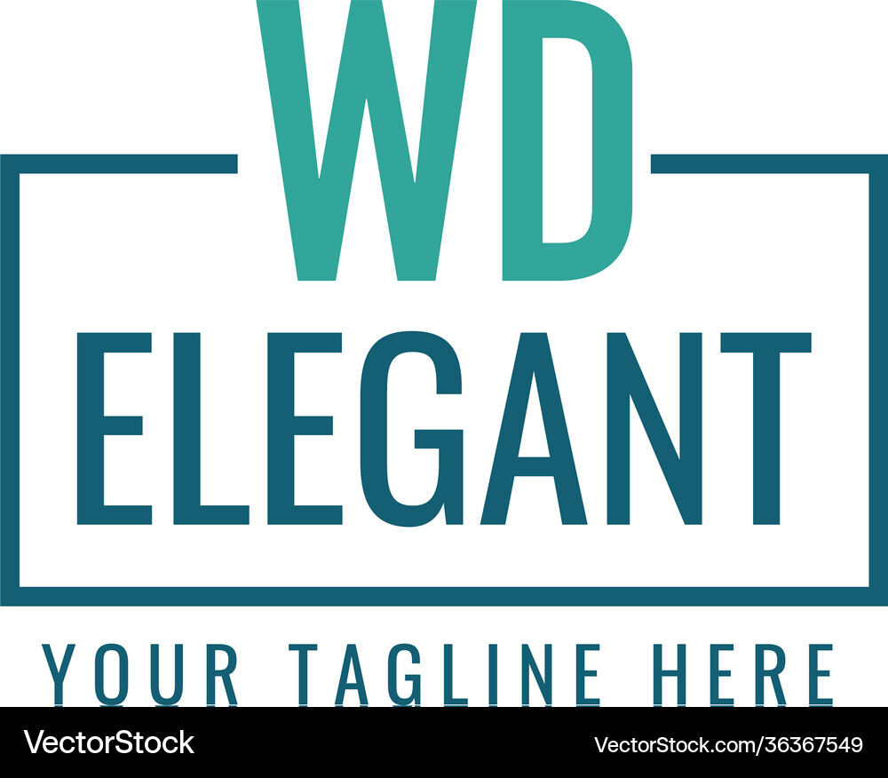 Initial letter wd box monogram simple logo Vector Image