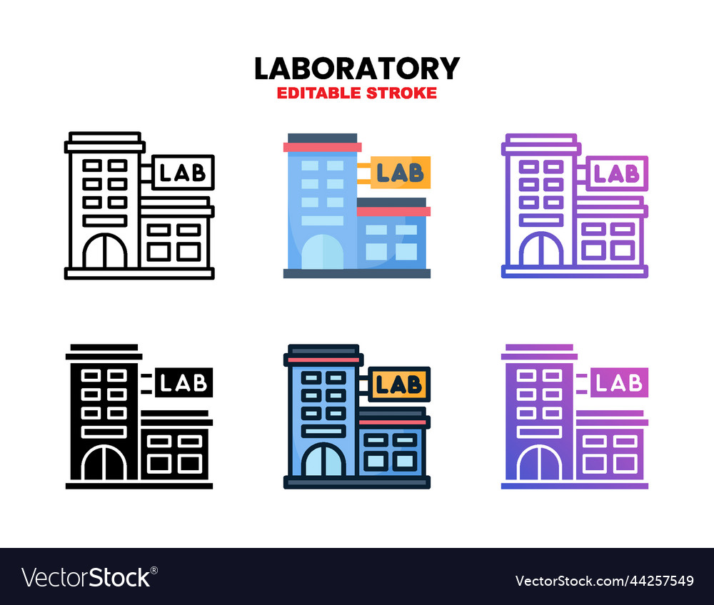 Laboratory icon set with different styles vector image Laboratory icon set with different styles