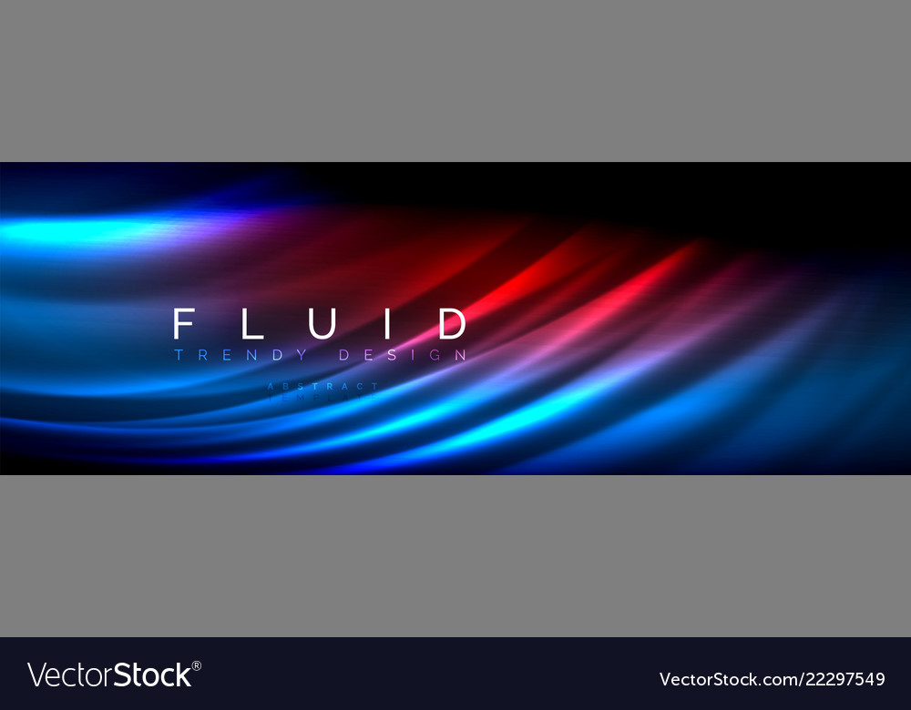 Neon leuchtende Fluidwellenlinien magische Energieraum