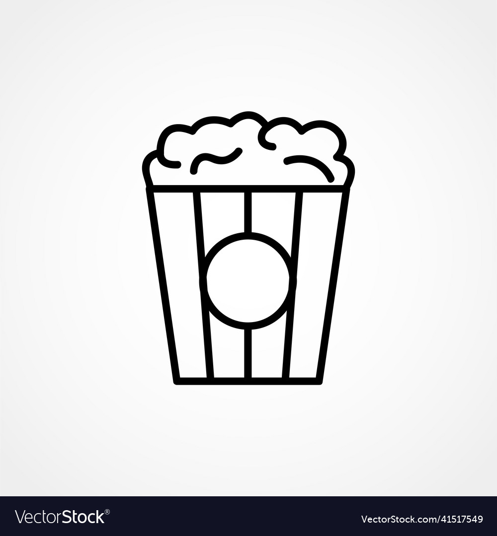 Popcorn icon outline food eps10 Royalty Free Vector Image