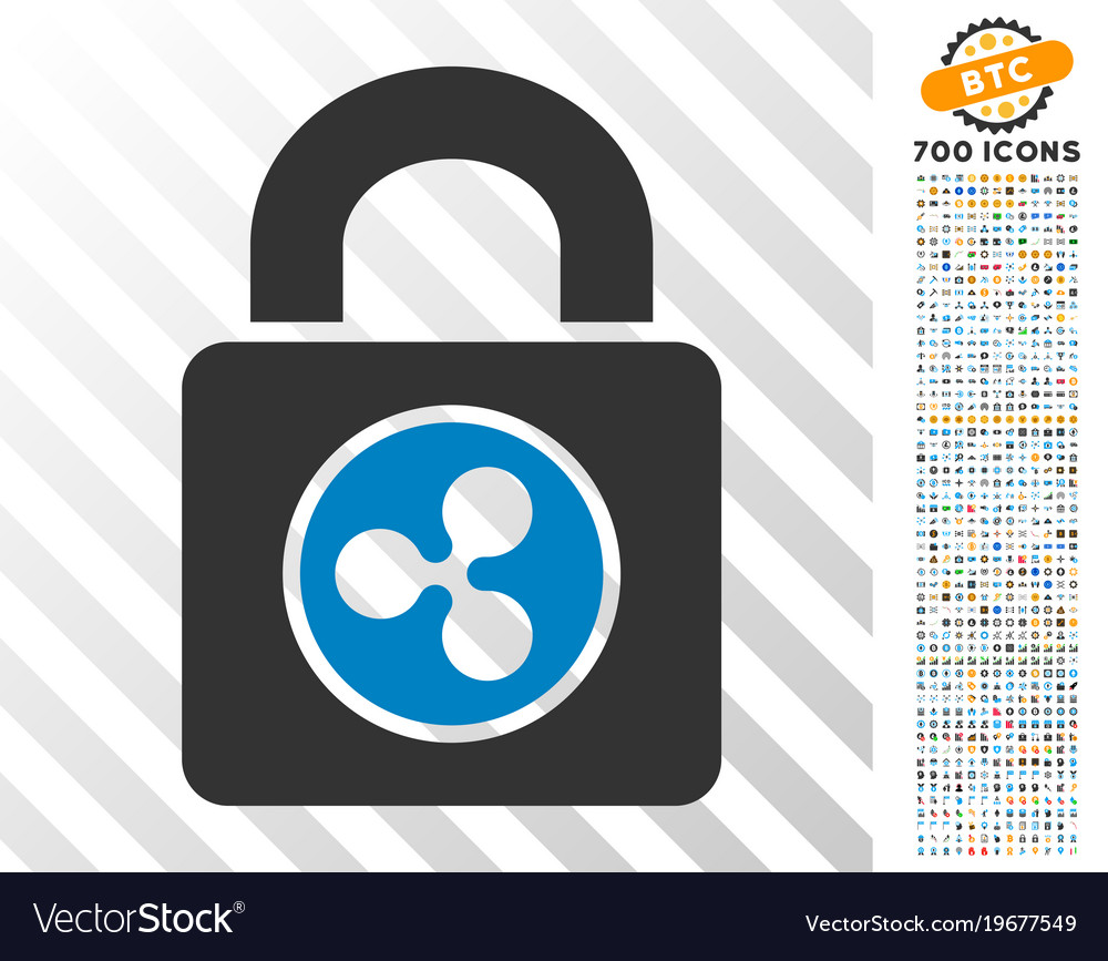 Ripple lock flat icon with bonus