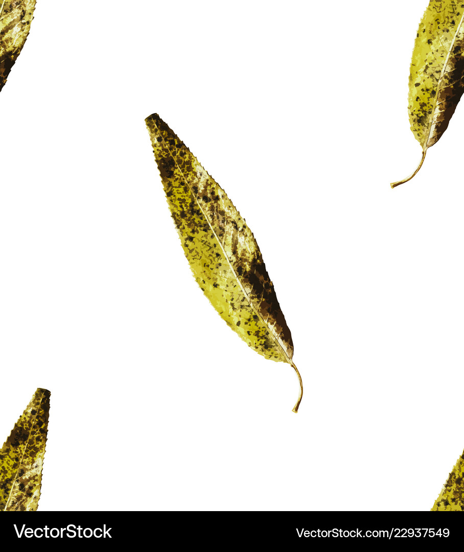 Seamless pattern leaves flat template Royalty Free Vector