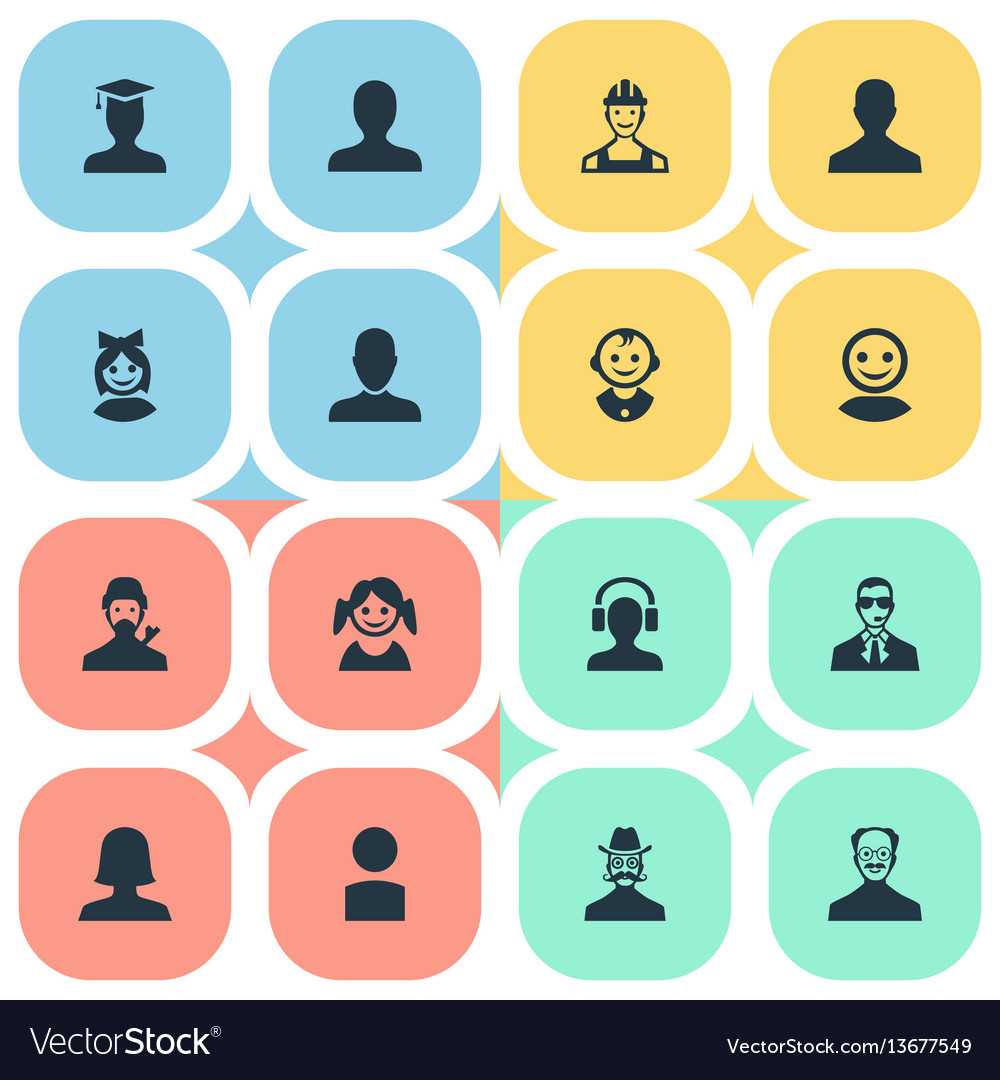 Set of simple member icons
