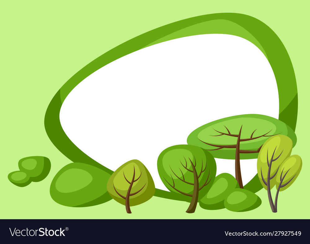 Spring or summer background with stylized trees vector image Spring or summer background with stylized trees